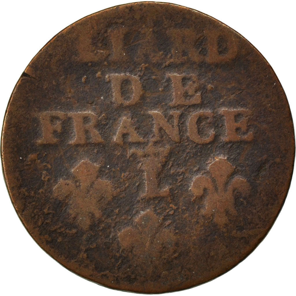 FRANCE, Liard de France au buste âgé, troisième type, Liard, 1695, Lille, KM #28