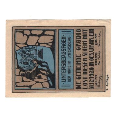 Banknote, Austria, Grödig sbg. Gemeinde, 10 Heller, personnage, 1920