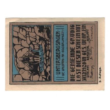 Banconote, Austria, Grödig sbg. Gemeinde, 40 Heller, personnage, 1920