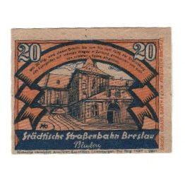 Banknote, Germany, Breslau Städtische Straßenbahn, 20 Pfennig, Texte, 1922