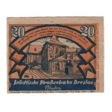 Banknote, Germany, Breslau Städtische Straßenbahn, 20 Pfennig, Texte, 1922