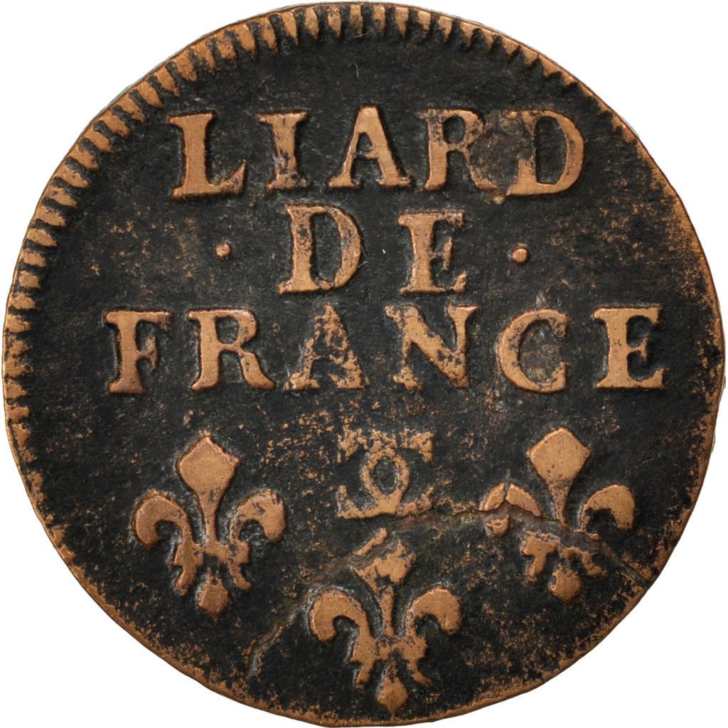 FRANCE, Liard de France au buste âgé, troisième type, Liard, 1698, Besan, KM #28