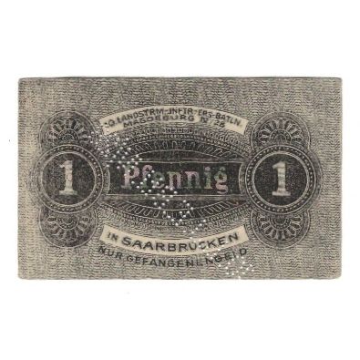 Billete, Alemania, Saarbrücken Stadt, 1 Pfennig, valeur faciale, EBC