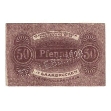 Billete, Alemania, Saarbrücken Stadt, 50 Pfennig, valeur faciale, EBC