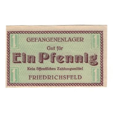 Banknote, Germany, Gefangenenlager Friedrichsfeld, 1 Pfennig, valeur faciale