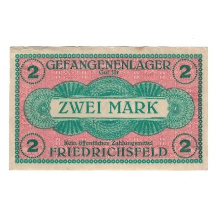 Banknote, Germany, Gefangenenlager Friedrichsfeld, 2 Mark, valeur faciale
