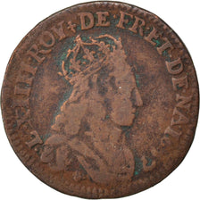 FRANCE, Liard de France au buste juvénile, deuxième type, Liard, 1657, Lyon, KM 