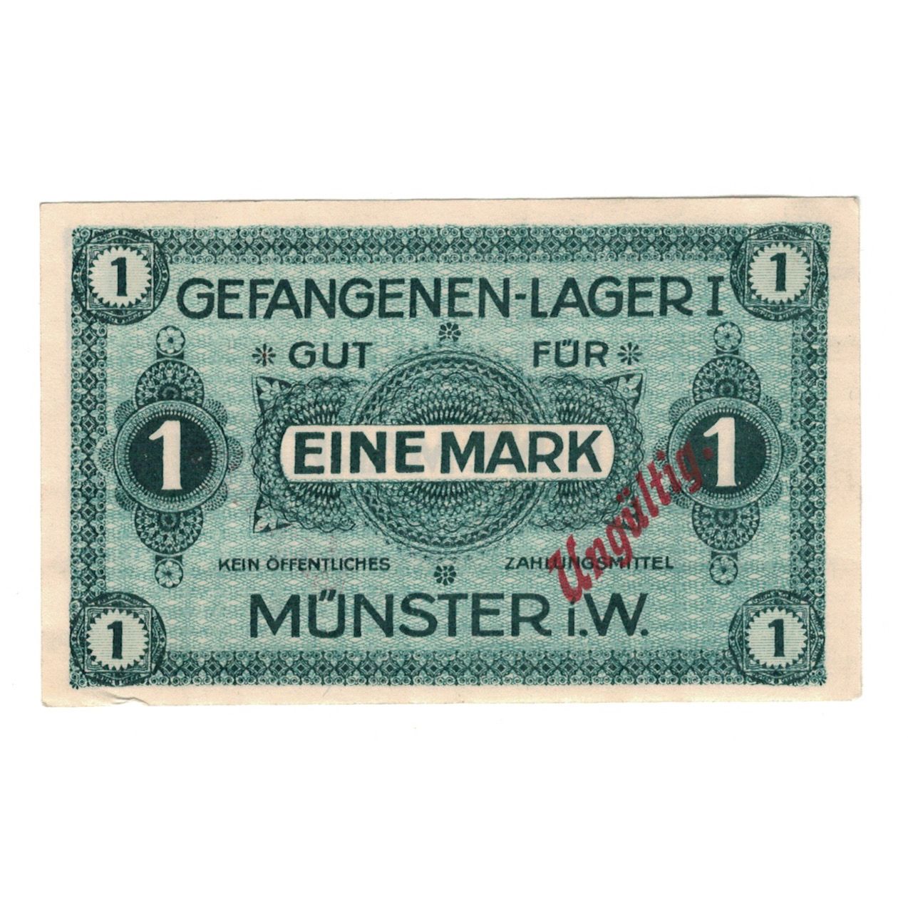 Banknote, Germany, Gefangenenlager Münster i.W., 1 Mark, valeur faciale