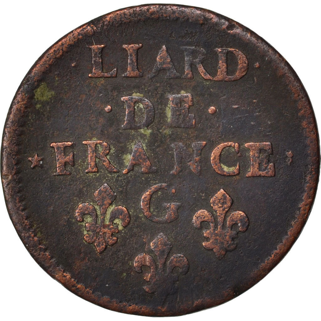 Louis XIV, Liard de France au buste juvénile, Montreuil-Bonnin
