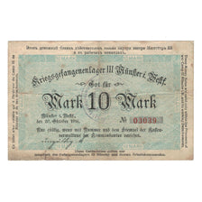 Banknote, Germany, Gefangenenlager Münster i.W., 10 Mark, Texte, 1916