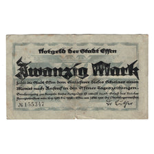 Banknote, Germany, Essen Stadt, 20 Mark, Texte, 1922, 1922-09-16, VF(30-35)