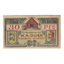 Banknote, Germany, Flensburg M.A. Duer Stadt, 30 Pfennig, Blason, undated