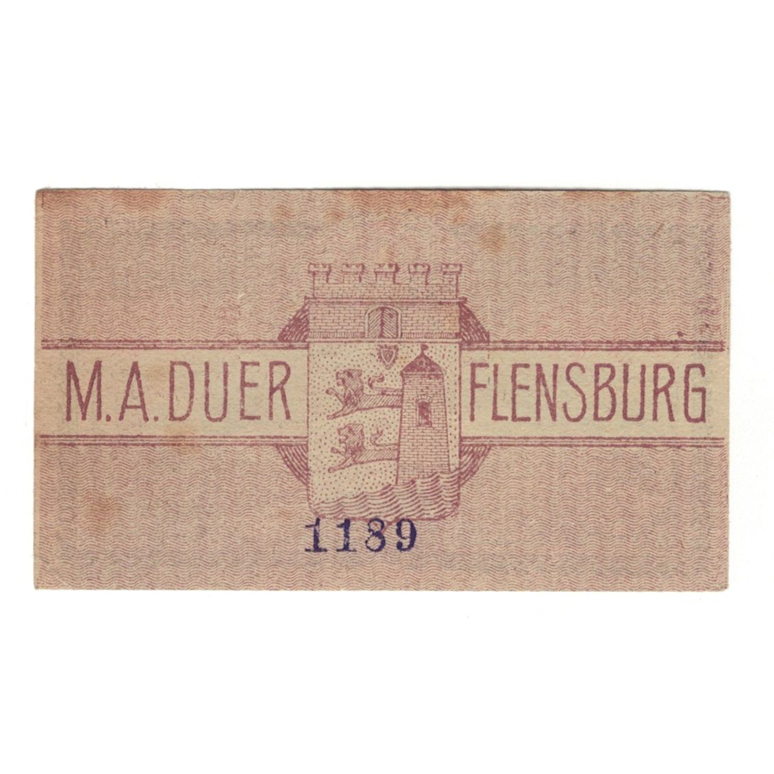 Banknote, Germany, Flensburg M.A. Duer Stadt, 30 Pfennig, Blason, undated