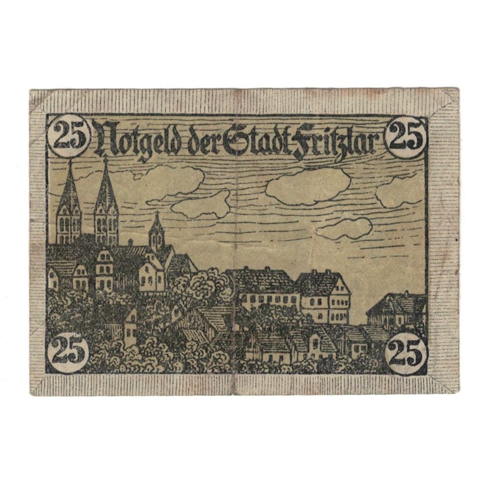 Banknote, Germany, Fritzlar Stadt, 25 Pfennig, paysage, 1920, 1920-10-11