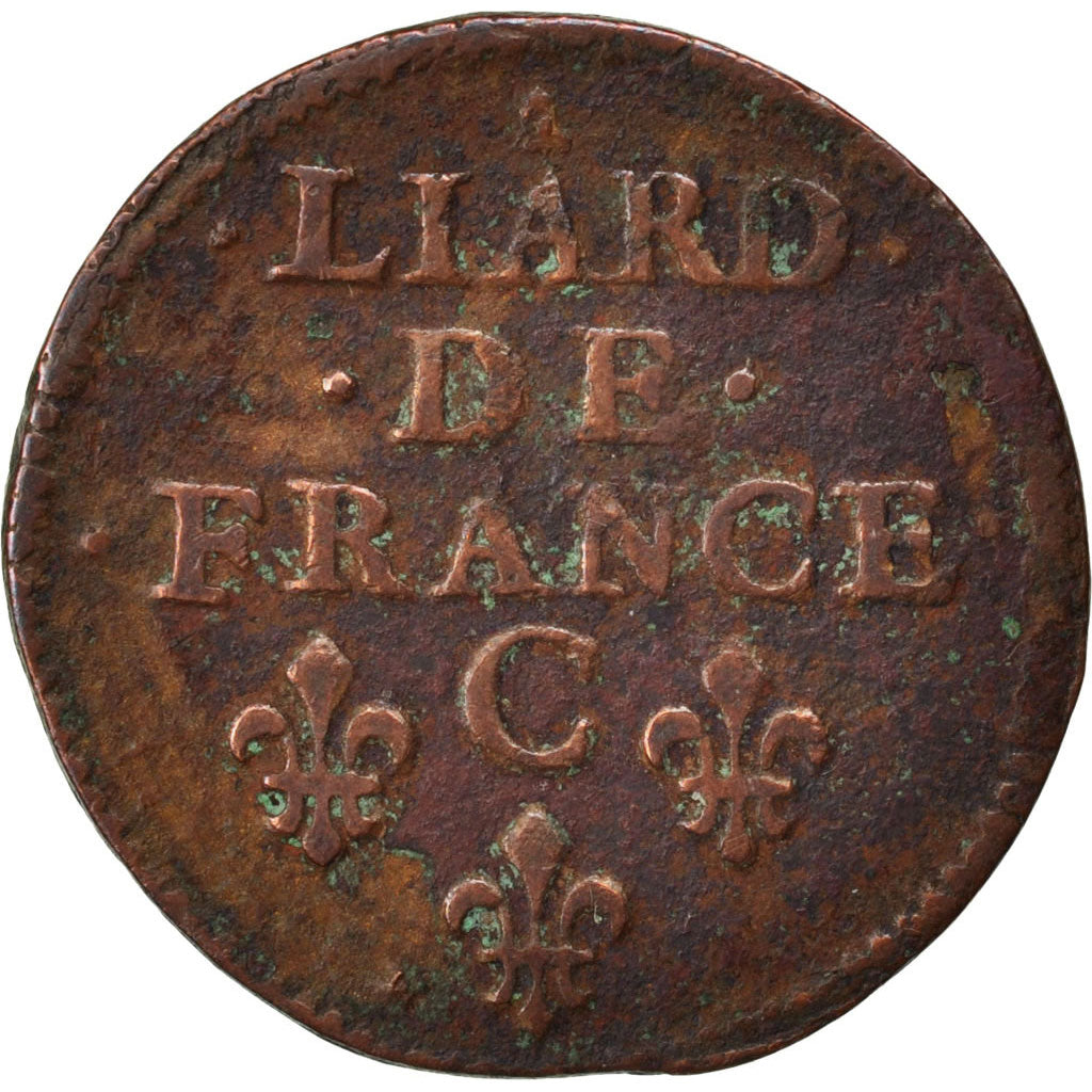FRANCE, Liard de France au buste juvénile, deuxième type, Liard, 1656, Saint L, 