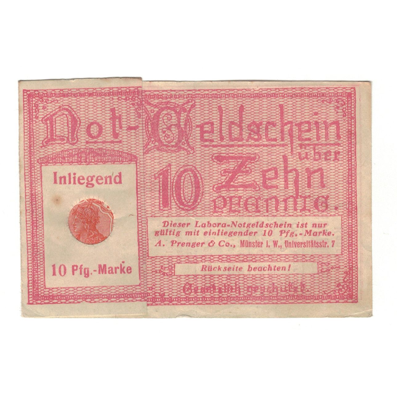 Banknote, Germany, Magdeburg Stadt, 10 Pfennig, Texte, AU(50-53)