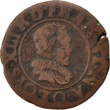 Coin, France, Louis XIII, Double tournois, buste juvénile, Double Tournois