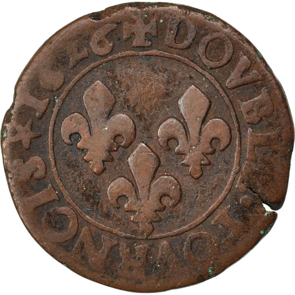 Coin, France, Louis XIII, Double tournois, buste juvénile, Double Tournois