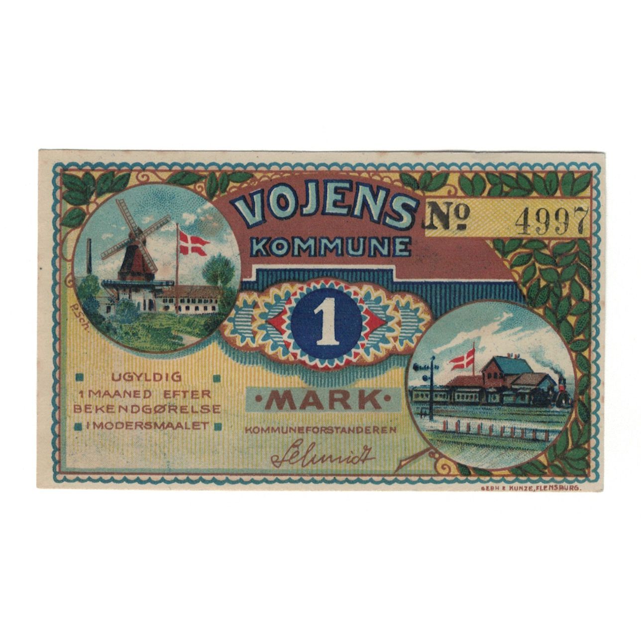 Banknote, Germany, Woyens Gemeinde, 1 Mark, paysage, 1920, AU(55-58)