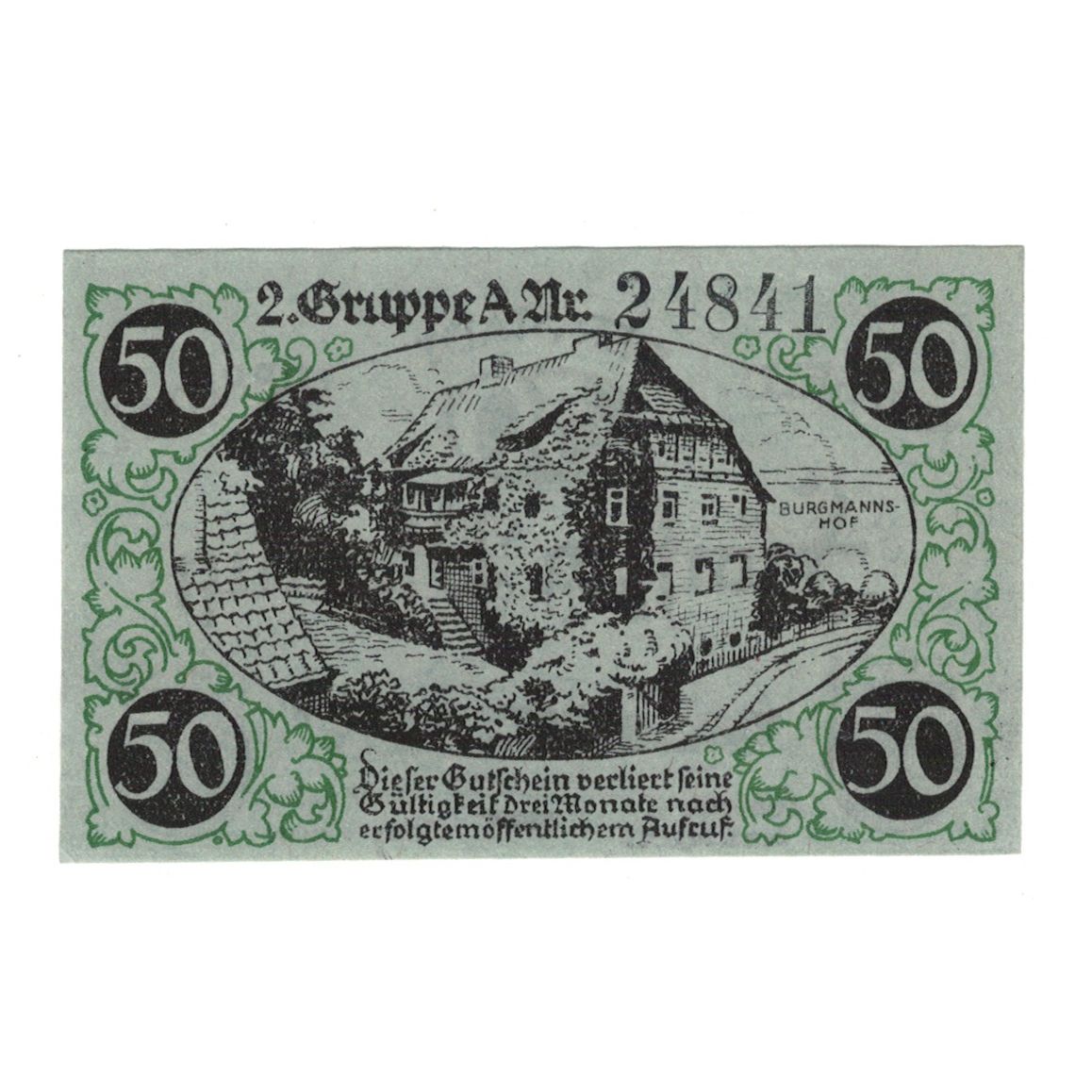 Banknote, Germany, Lubbecke Stadt, 50 Pfennig, Batiment, 1920, 1920-12-08