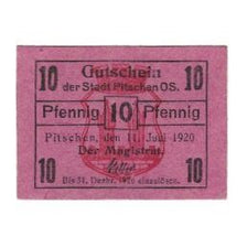 Banknote, Germany, Pitschen OS. Stadt, 10 Pfennig, N.D, 1920, 1920-06-11