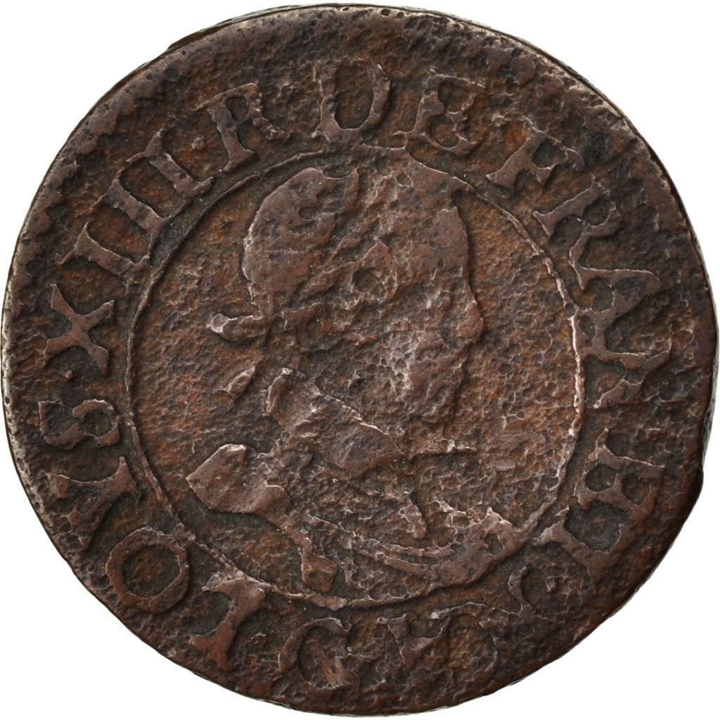 FRANCE, Double tournois, buste enfantin, Double Tournois, 1620, Poitiers, KM...