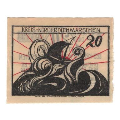 Banconote, Germania, Norder-Dithmarschen Kreis (Sitz in Heide), 20 Pfennig