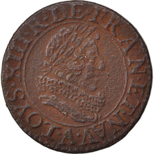 FRANCE, Double tournois, buste juvénile au col fraisé , Double Tournois, 1628, P