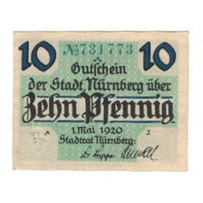 Geldschein, Deutschland, Nürnberg Stadt Allein, 10 Pfennig, valeur faciale