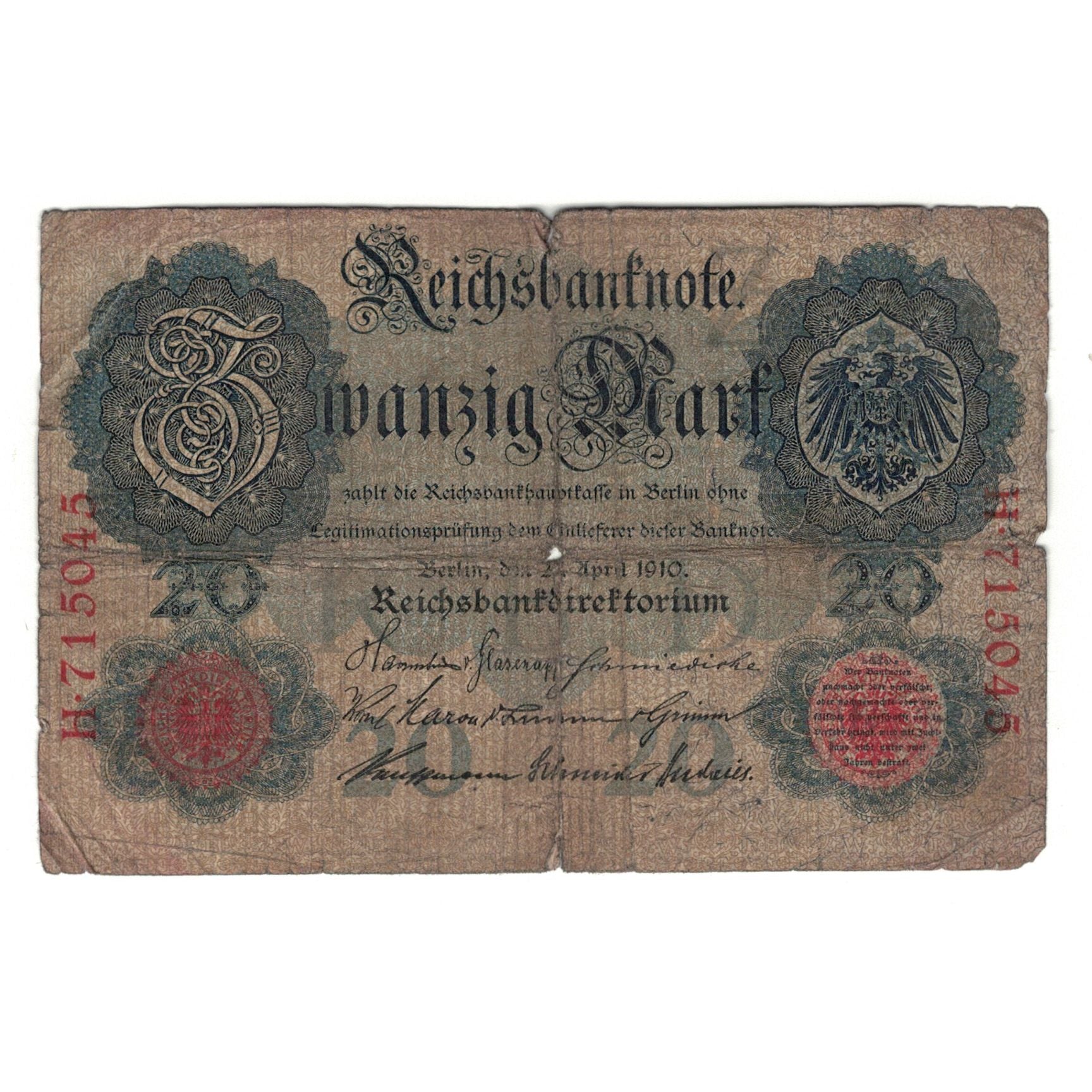 Banknote, Germany, 20 Mark, 1914, 1914-02-19, VF(20-25)