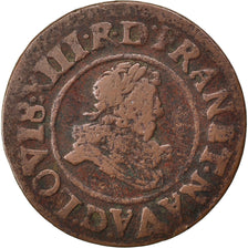 Munten, Frankrijk, Louis XIII, Double tournois, buste juvénile au col fraisé