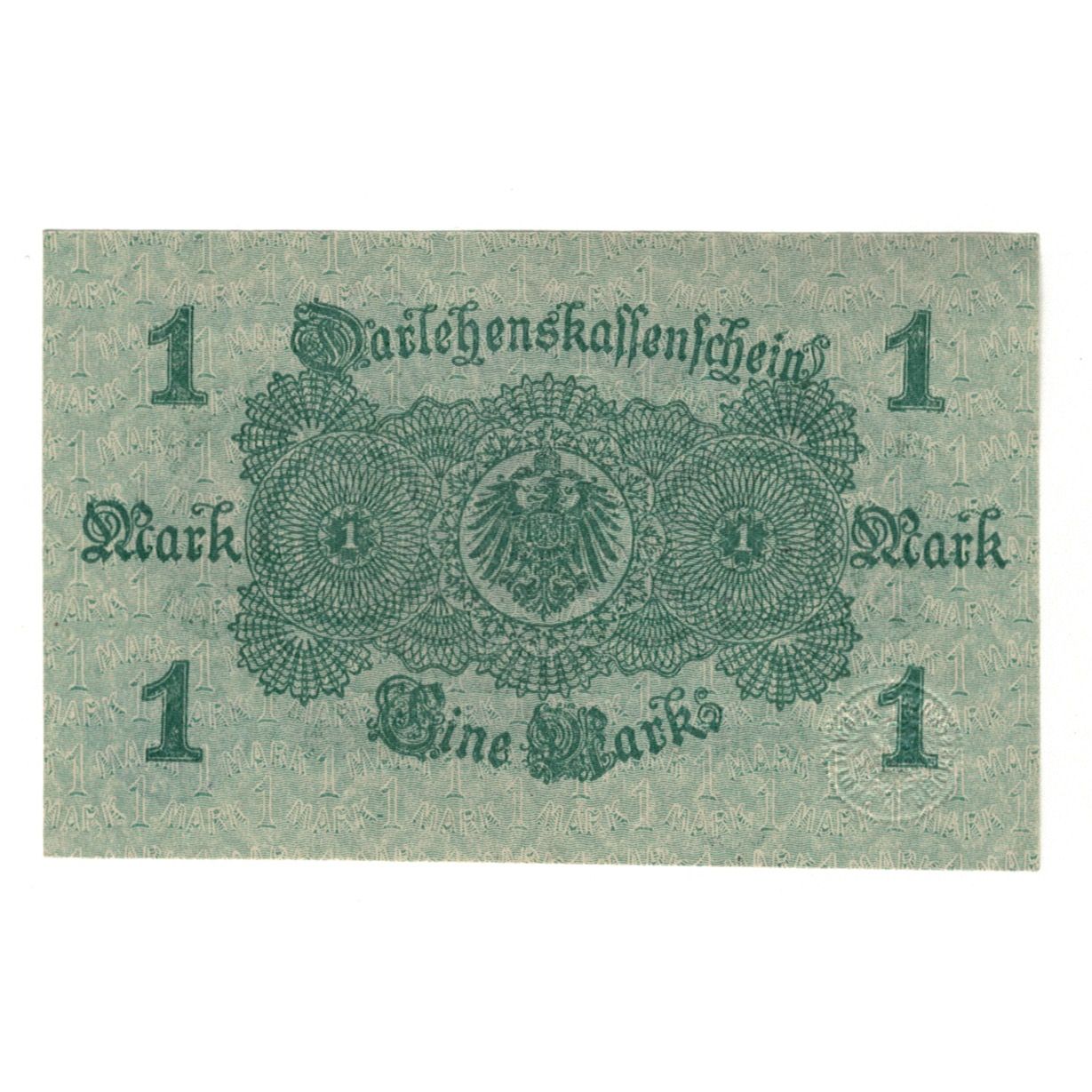 Banconote, Germania, Darlehnskassenschein (State Loan Currency Note), 1 Mark