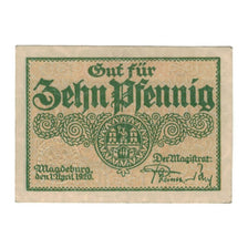 Banknote, Germany, Magdeburg Stadt, 10 Pfennig, Texte, 1920, 1920-04-01