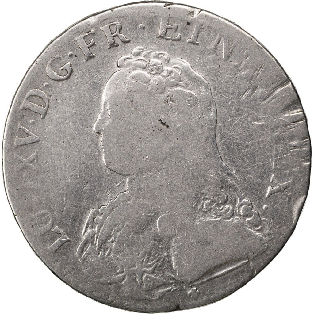 Coin, France, Louis XV, Écu aux branches d'olivier, Ecu, 1726, Bordeaux