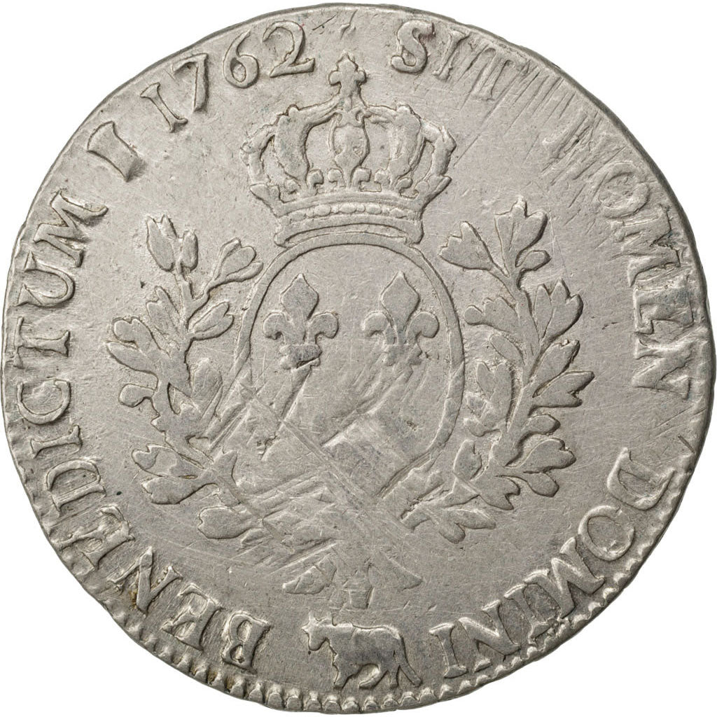 Francia, Louis XV, Écu de Béarn au bandeau, Ecu, 1762, Pau, MB+, Argento, K...