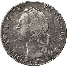 FRANCE, Écu de Béarn au bandeau, ECU, 1763, Pau, KM #518, VF(30-35), Silver, Ga.