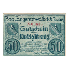 Banknote, Germany, Langenschwalbach Stadt, 50 Pfennig, personnage, 1921