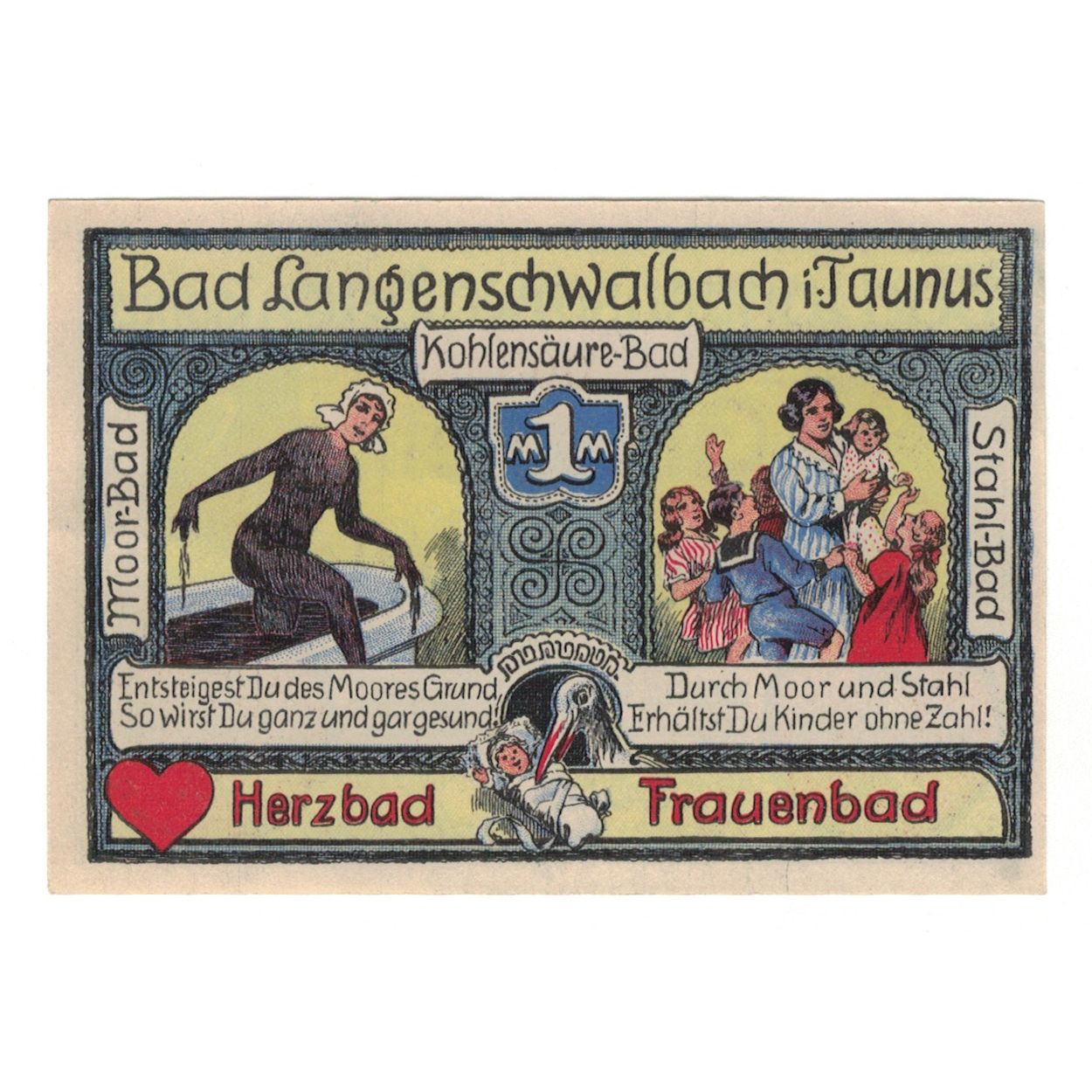 Banknote, Germany, Langenschwalbach Stadt, 1 Mark, personnage, 1922, 1922-03-31