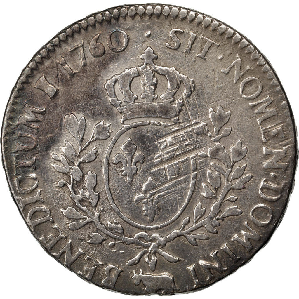 Coin, France, Louis XV, Écu de Béarn au bandeau, Ecu, 1760, Pau, VF(20-25)