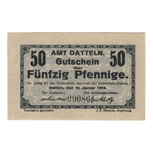 Banknote, Germany, Amt Datteln, 50 Pfennig, N.D, 1918, 1918-01-15, AU(55-58)