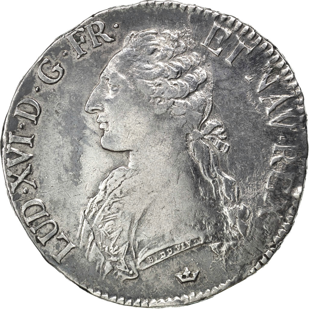 FRANCE, Écu aux branches d'olivier, ECU, 1780, Toulouse, KM #564.10, VF(30-35), 