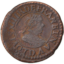 Moneta, Francja, Louis XIII, Double tournois, buste enfantin, Double Tournois