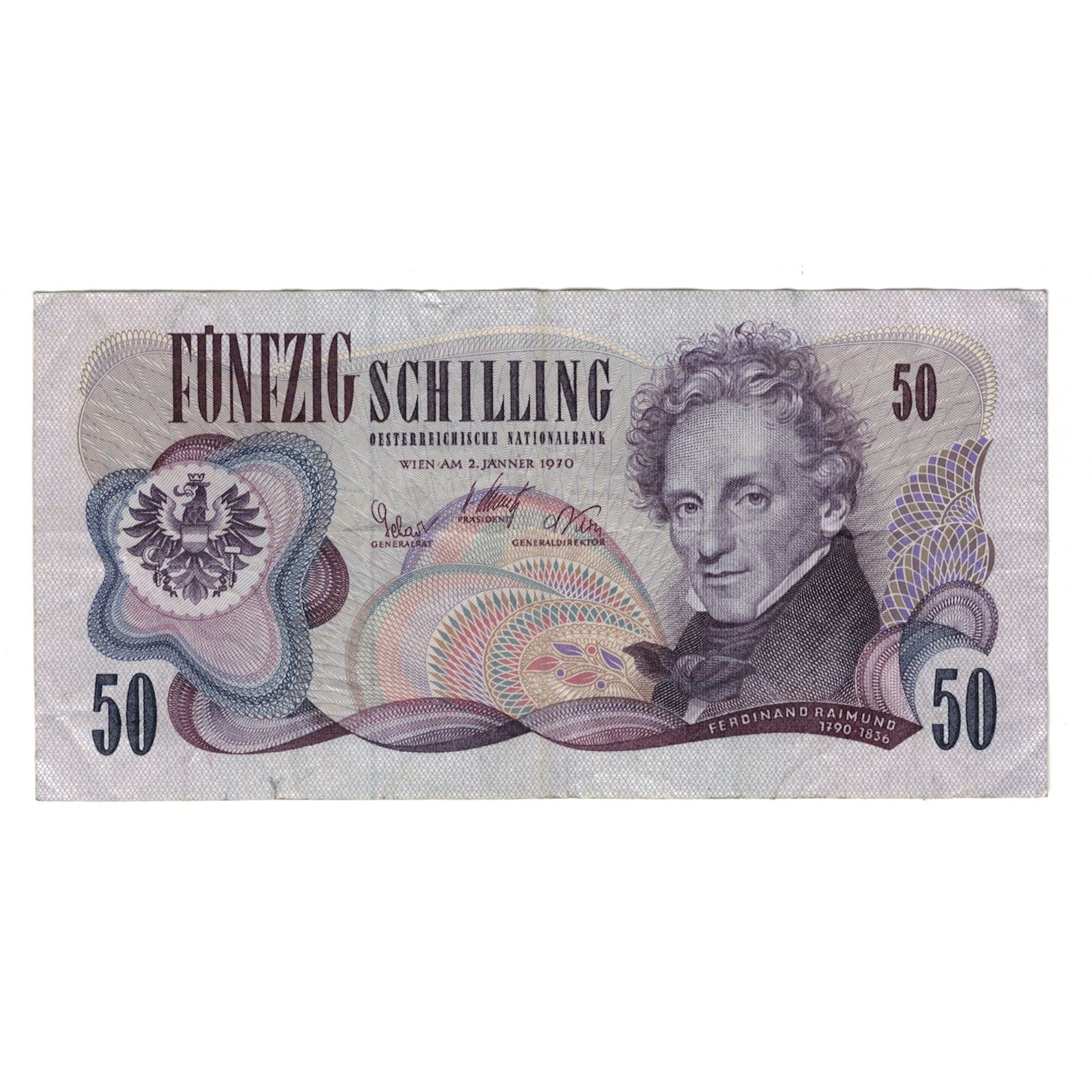 Banknote, Austria, 50 Schilling, 1970 (1972), 1970-01-02, KM:143a, EF(40-45)