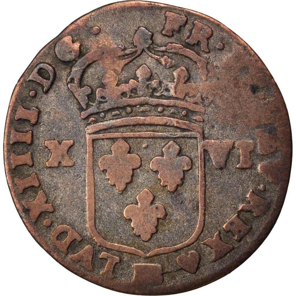 Moneda, Francia, Louis XIV, XVI Deniers de Strasbourg, 16 Deniers, 1698