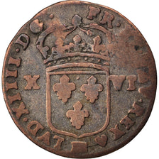 Moneda, Francia, Louis XIV, XVI Deniers de Strasbourg, 16 Deniers, 1698