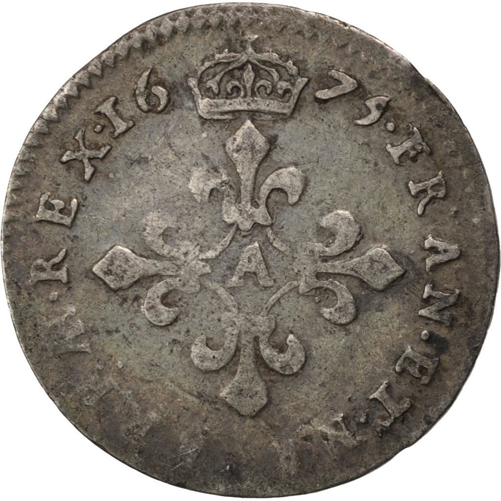 FRANCE, 4 Sols dits « des Traitants », 4 Sols, 1675, Paris, KM #23...