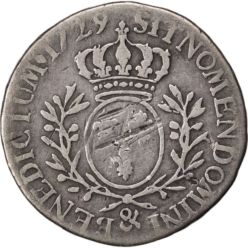 Coin, France, 1/5 Ecu, 1729, Aix en Provence, F(12-15), Silver, KM:482.24