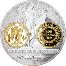 France, Médaille, Histoire Monétaire, 100 Francs Or Génie, 2013, FDC, Cuivre