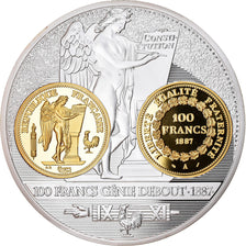 Frankreich, Medaille, Histoire Monétaire, 100 Francs Or Génie, 2013, STGL
