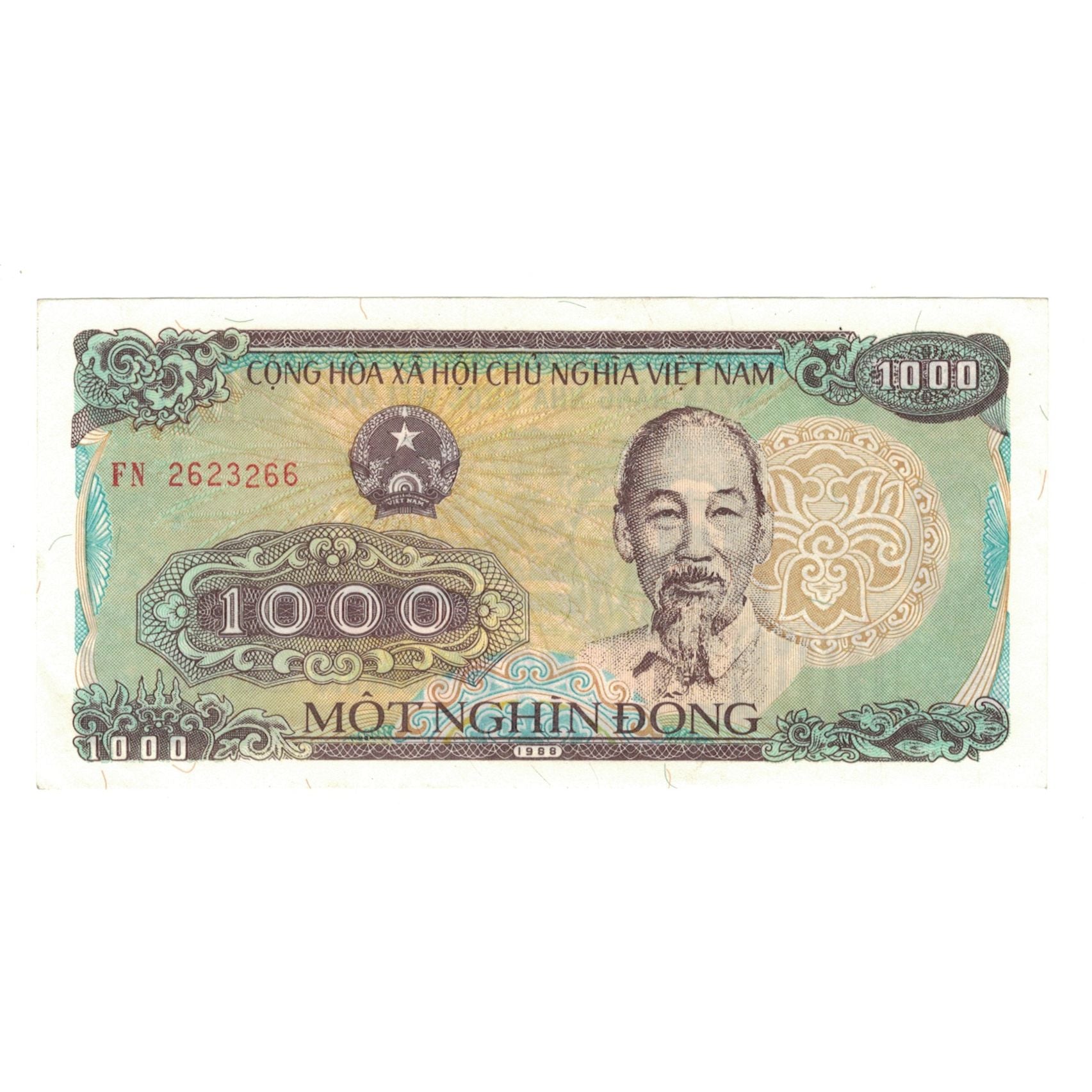 Banknote, Vietnam, 1000 D<ox>ng, 1988, Undated (1988), KM:106, UNC(63)